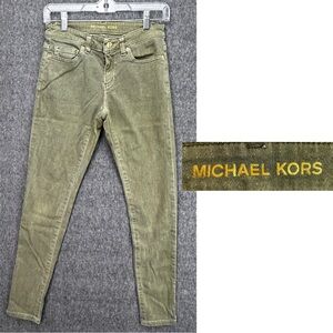 803 Michael Kors Green Pants Izzy Skinny Size 2